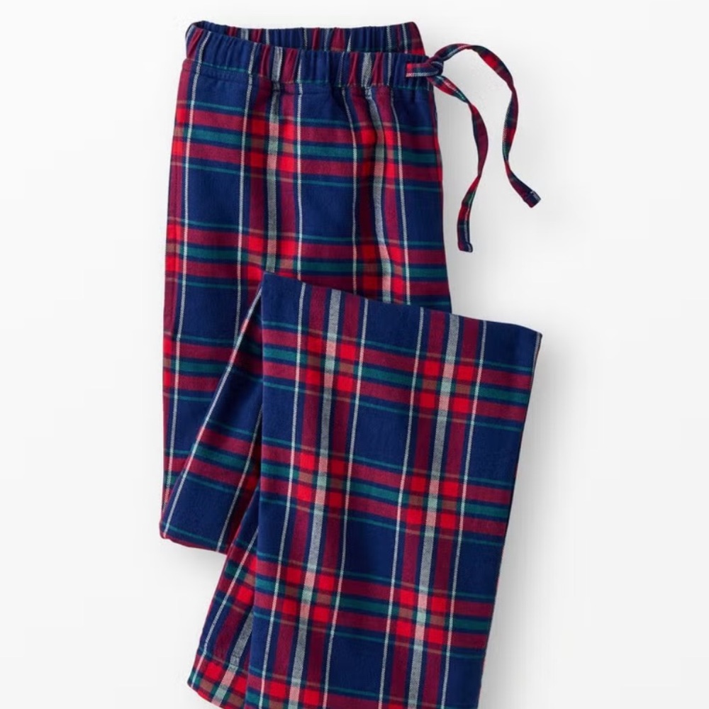 Holiday Flannel Pajama Pants by Hanna Andersson - Navy Plaid - Size XXL